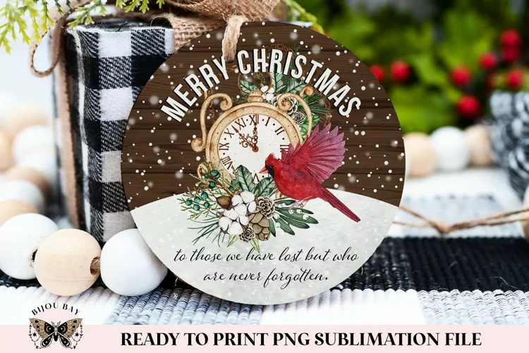 Cardinal Remembrance Memorial Round Ornament Sublimation