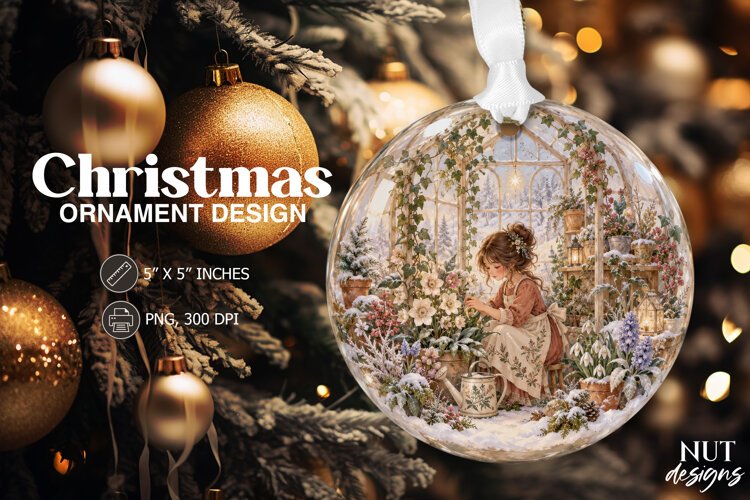Christmas ornament Christmas Greenhouse Girl Ornament example image 1