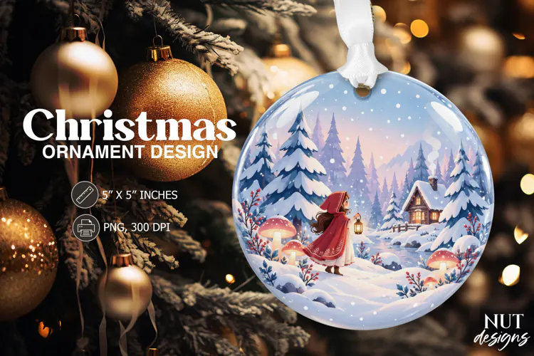 Christmas ornament Red Hood Winter Forest Ornament