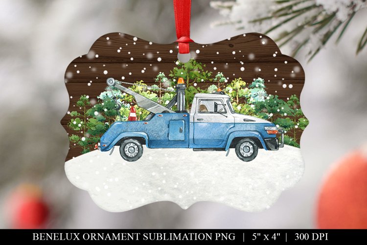 Customizable Tow Truck Benelux Ornament Sublimation example image 1