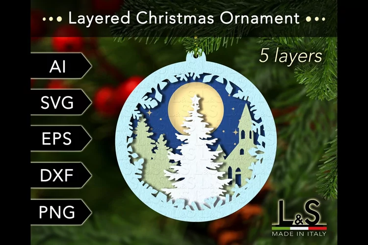 Christmas Tree Ornament | 3D Layered Svg Files