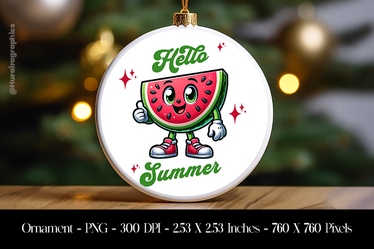 Hallo Summer Ornament Sublimation Design PNG
