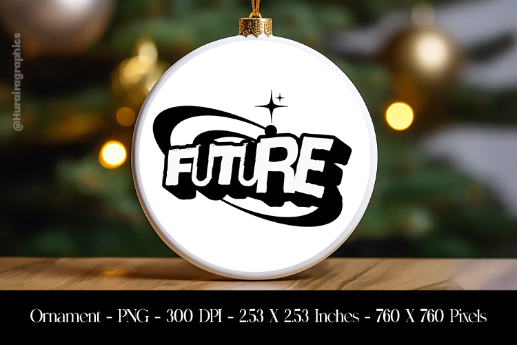 Retro Future Ornament Sublimation Design