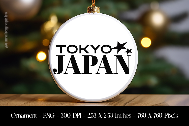 Tokyo Japan Ornament Sublimation Design PNG