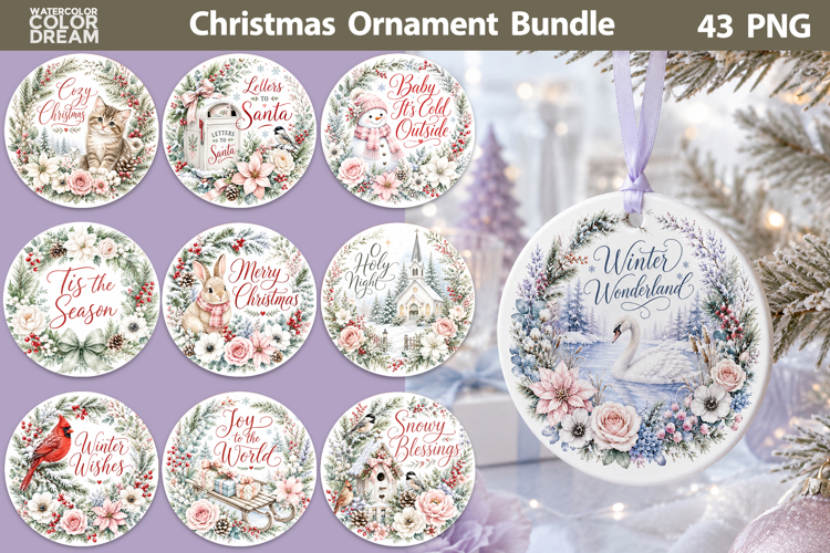 Christmas Ornament Bundle | Winter Holiday Decor