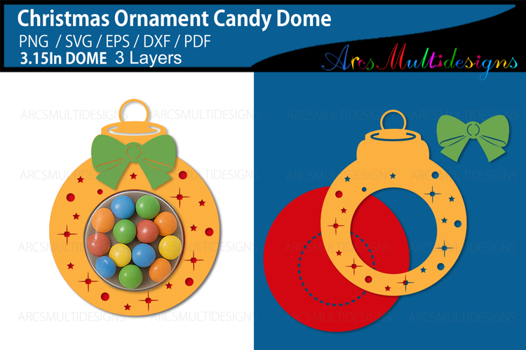 Christmas Ornament Candy Dome SVG