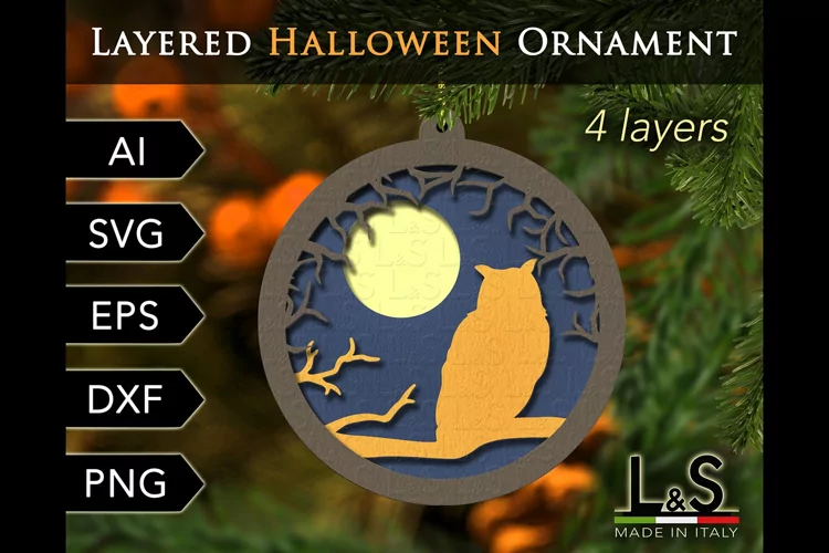 Halloween Owl | Laser Cut Layered Ornament