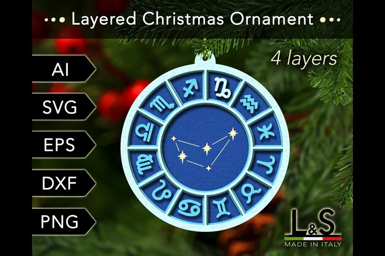 Layered Christmas Ornament | Capricorn Svg