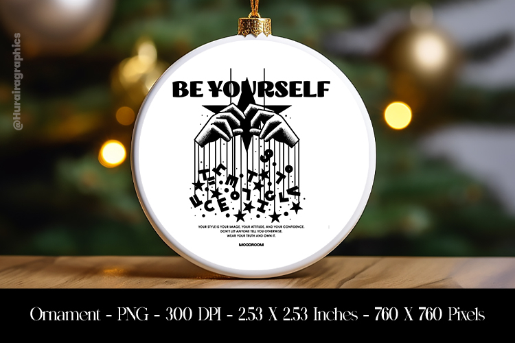 Be Yourself Round Coaster Sublimation Design