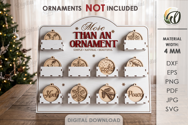 Christmas Ornaments Display Stand Laser Cut. Christmas SVG