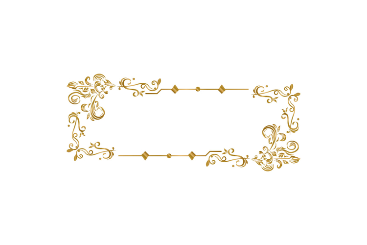 Ornament element vintage gold frame floral decorative