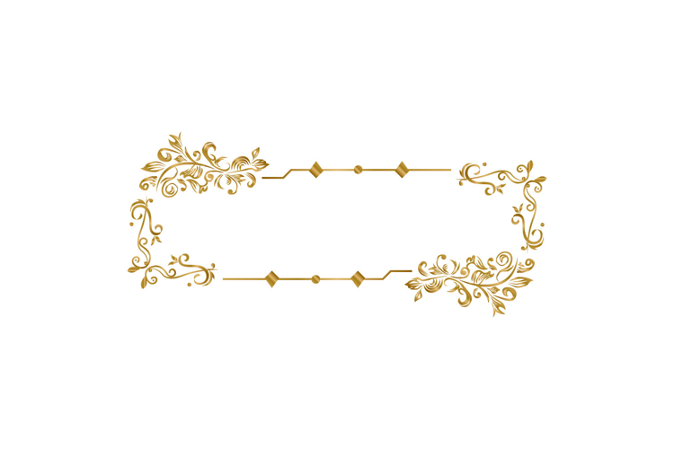 Ornament element vintage gold frame floral decorative design