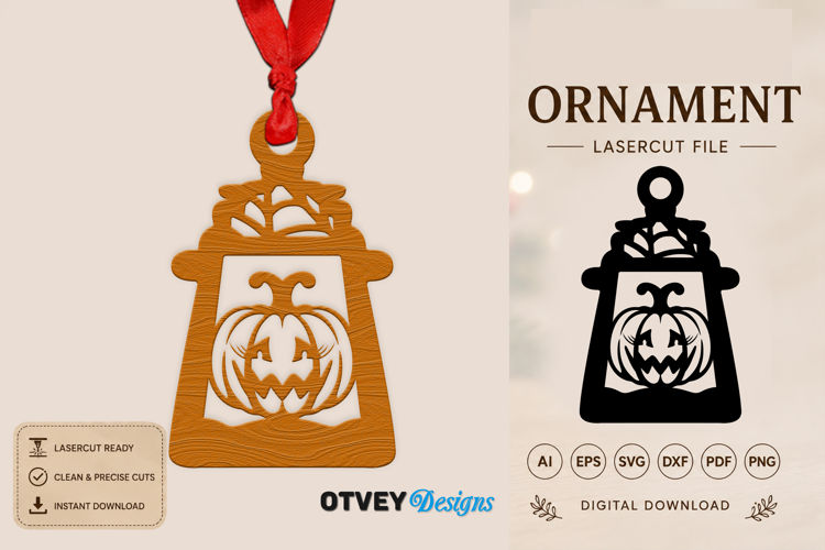 Ornament Lantern Halloween Lasercut