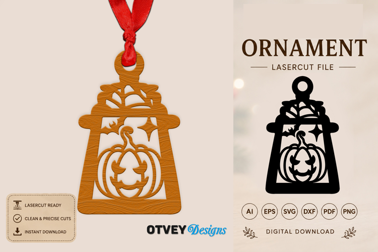 Ornament Lantern Halloween Lasercut