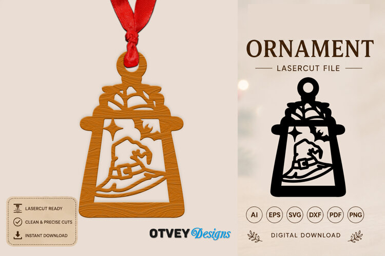 Ornament Lantern Halloween Lasercut example image 1