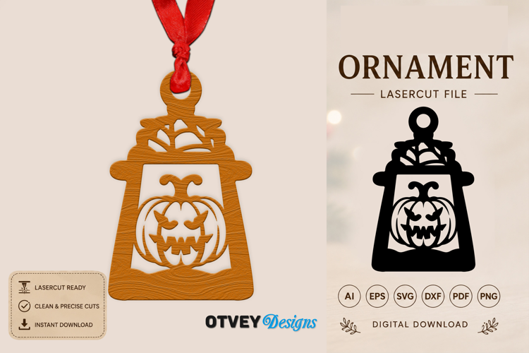 Ornament Lantern Halloween Lasercut