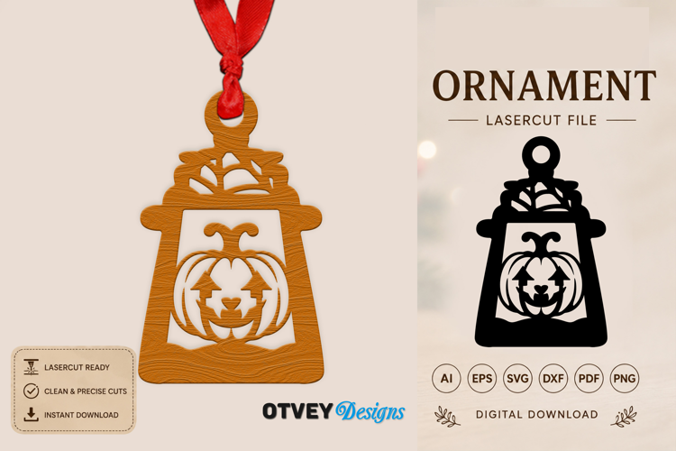 Ornament Lantern Halloween Lasercut