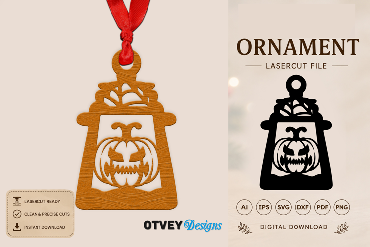 Ornament Lantern Halloween Lasercut