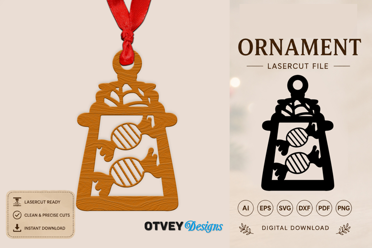Ornament Lantern Halloween Lasercut