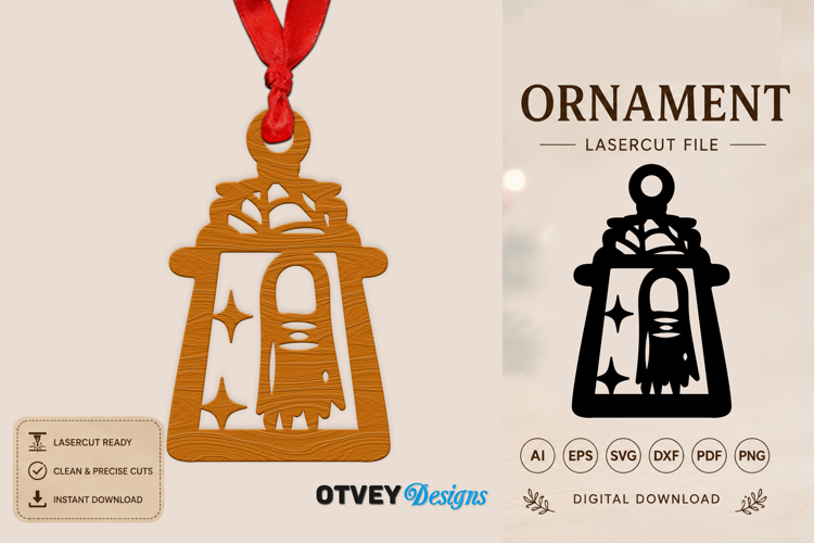 Ornament Lantern Halloween Lasercut