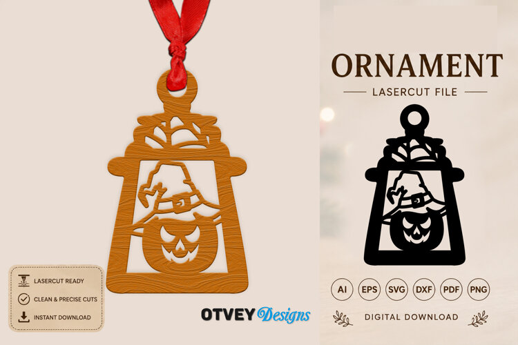 Ornament Lantern Halloween Lasercut example image 1