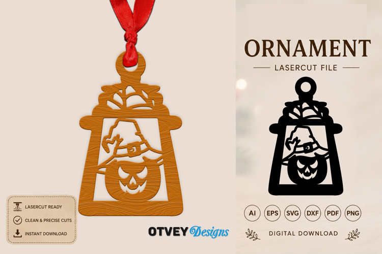 Ornament Lantern Halloween Lasercut