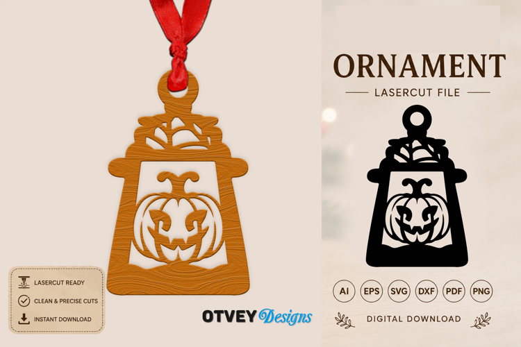Ornament Lantern Halloween Lasercut