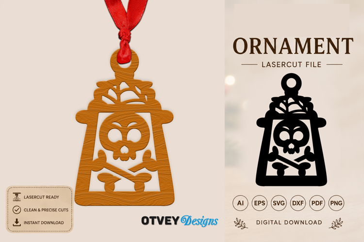 Ornament Lantern Halloween Lasercut