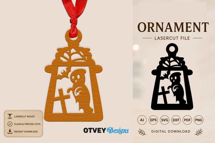 Ornament Lantern Halloween Lasercut