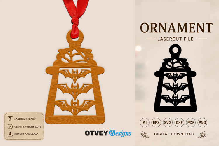 Ornament Lantern Halloween Lasercut