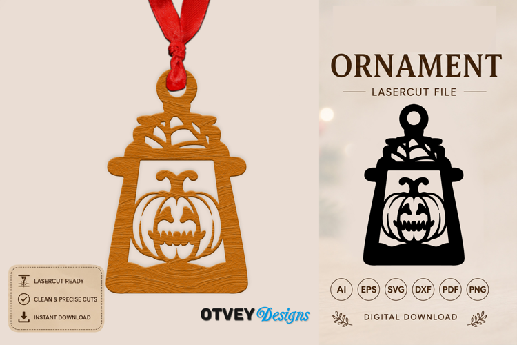 Ornament Lantern Halloween Lasercut