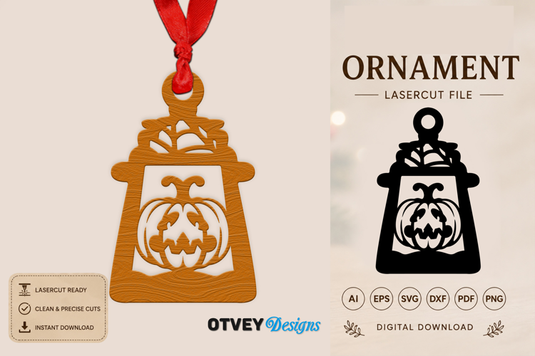Ornament Lantern Halloween Lasercut