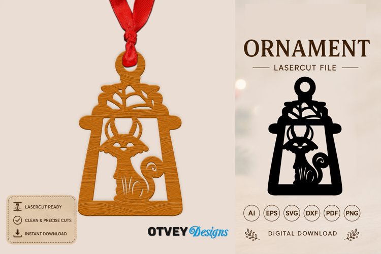 Ornament Lantern Halloween Lasercut