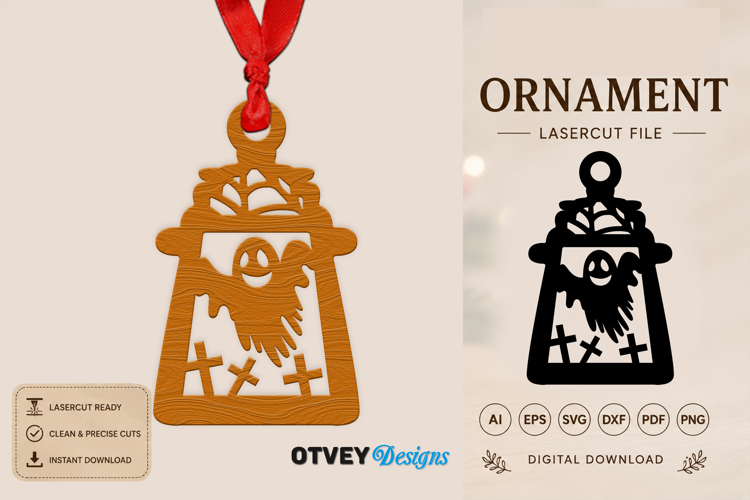 Ornament Lantern Halloween Lasercut