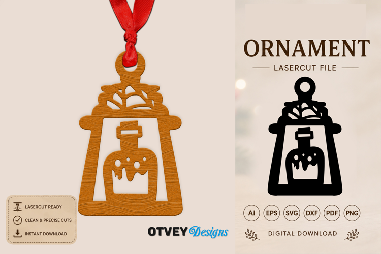 Ornament Lantern Halloween Lasercut