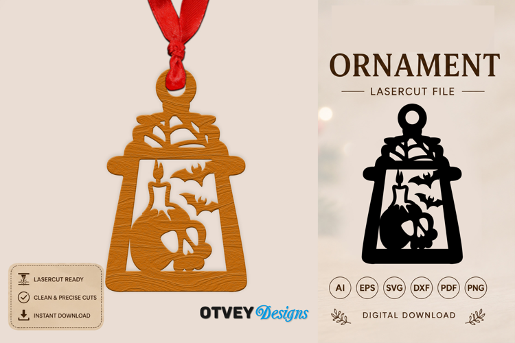 Ornament Lantern Halloween Lasercut