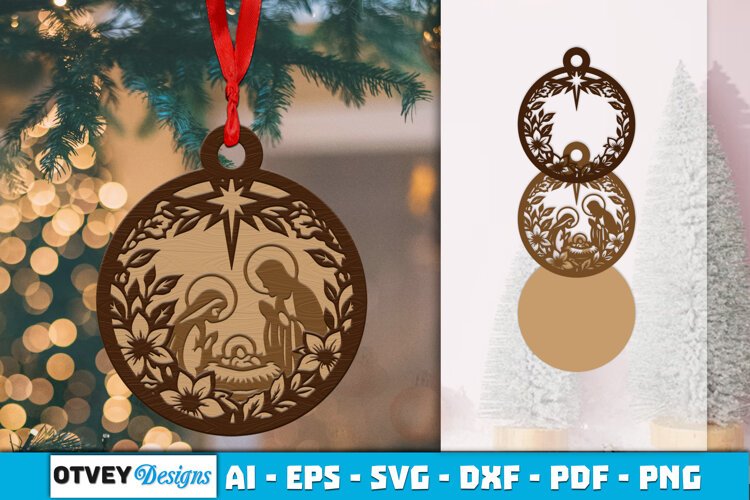 Ornament Nativity Layered Lasercut example image 1