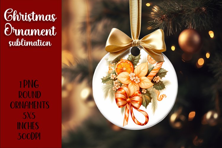 Gold Christmas Ornament Clipart Image 2
