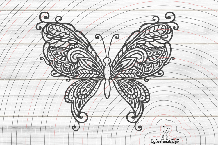 Ornament butterfly cutting file SVG DXF