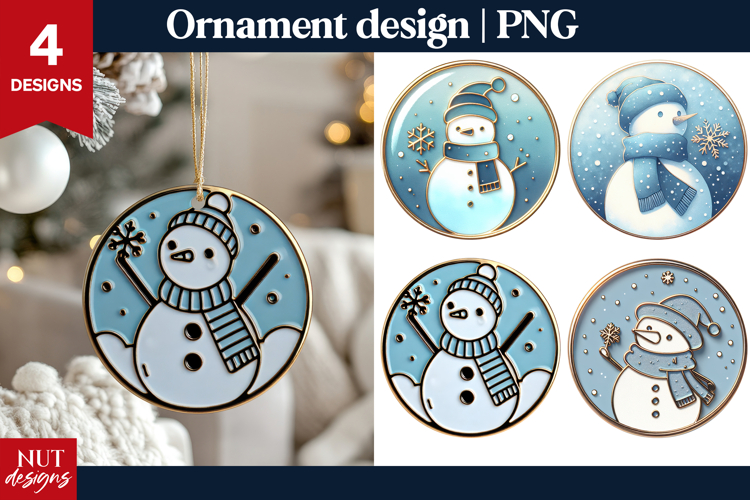 Christmas ornament sublimation Enamel pin Christmas Snowman