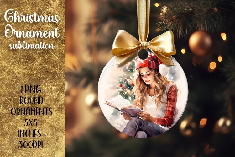 Christmas Ornaments Children reading a book| Sublimation