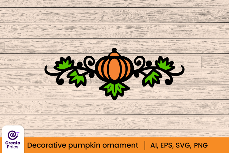 Floral pumpkin ornament divider | Decorative element clipart