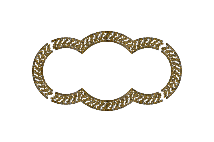 Ornamental floral gold round frame and border decoration cli