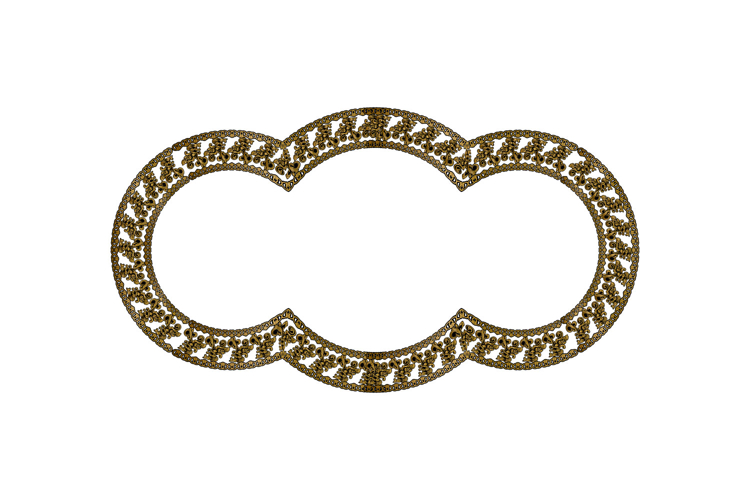 Ornamental floral gold round frame and border decoration des