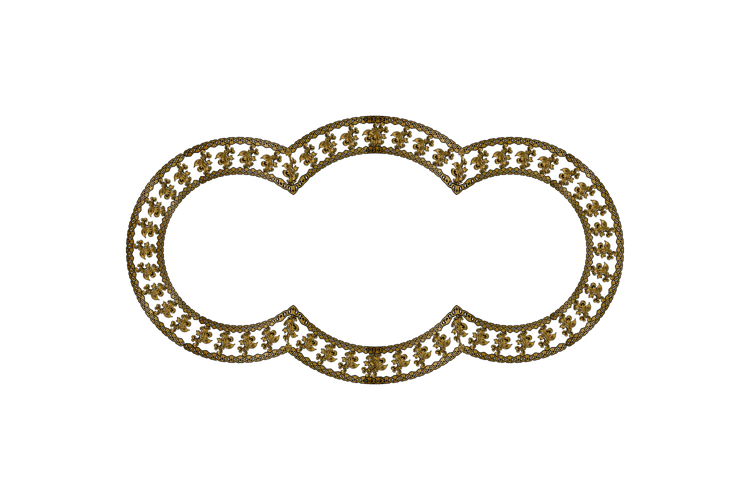 Ornamental floral gold round frame and border decoration gra