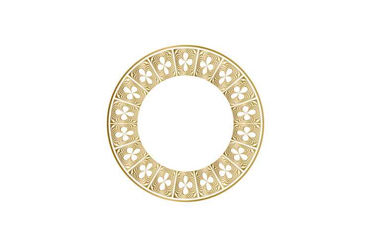 Ornamental gold round frame art design element vector