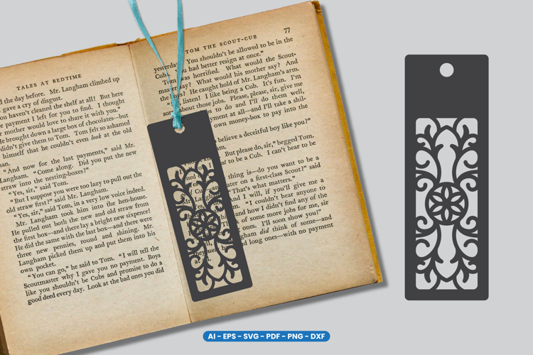 Ornamental Laser Cut Bookmark SVG
