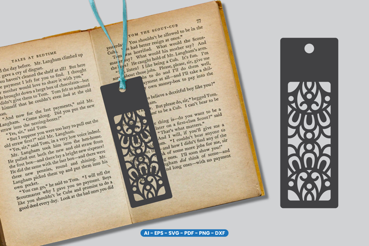 Ornamental Laser Cut Bookmark SVG