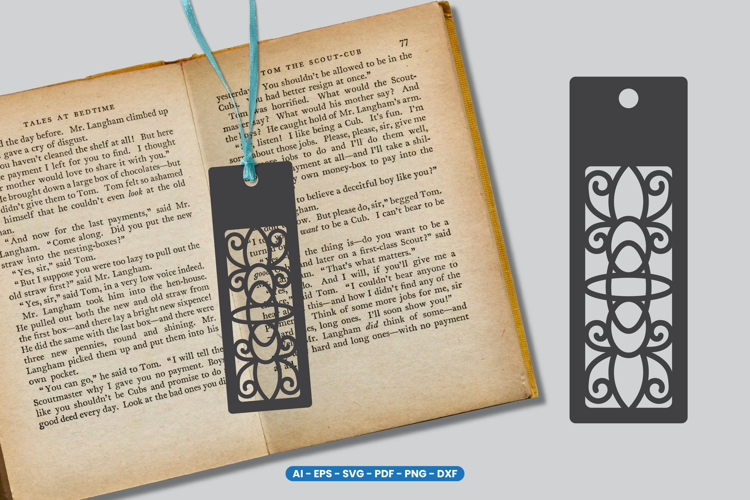 Ornamental Laser Cut Bookmark SVG
