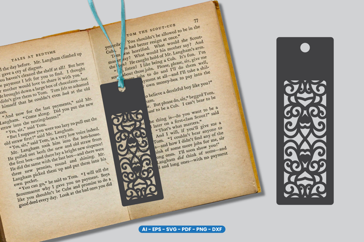 Ornamental Laser Cut Bookmark SVG